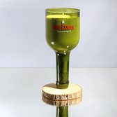 Champagne Vegan Zonnebloem Wax Geurkaars - gegoten in een wijnfles - branduren: 50 uren _ Handgemaakt in Nederland