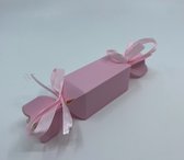 10 Luxe Roze Snoepkokers - Kado verpakkingen - 20 x 4 x4 cm - inclusief lint -