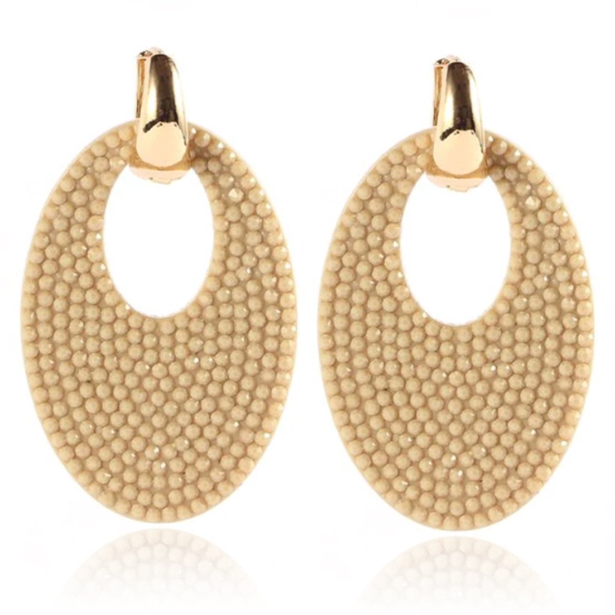 Ovale oorbellen Cilla Jewels Goud Taupe
