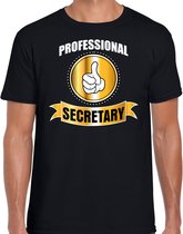 Professional secretary / professionele secretariaatsmedewerker - t-shirt zwart heren - Cadeau verjaardag shirt - kado voor secretariaatsmedewerker 2XL