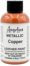 Angelus Leather Acrylic Paint - textielverf voor leren stoffen - acrylbasis - Metallic Copper - 118ml