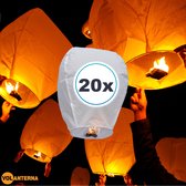 20 x Witte Wensballonnen vliegende papieren lantaarns ufo ballon zweeflantaarn wens ballon wensballon: VOLANTERNA®