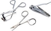 Nagelknipper & Nagelschaar & Wimperkruller | Stevig | Teennagels Knipper | Knippen | Combi set van 3 | RVS
