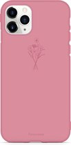 FOONCASE iPhone 11 Pro Case TPU Soft Case - Couverture arrière - Étui de téléphone en terre cuite avec des fleurs sauvages - PastelBloom