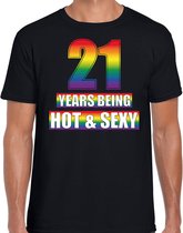 Hot en sexy 21 jaar verjaardag cadeau t-shirt zwart - heren - 21e verjaardag kado shirt Gay/ LHBT kleding / outfit XL