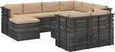 Decoways - 10-delige Loungeset met kussens pallet massief grenenhout