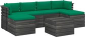 Decoways - 7-delige Loungeset met kussens pallet massief grenenhout