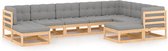 Decoways - 9-delige Loungeset met kussens massief grenenhout