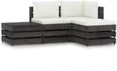 Decoways - 4-delige Loungeset met kussens grijs geïmpregneerd hout