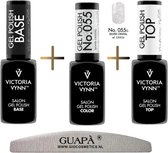Victoria Vynn™ Gellak Starterspakket | Base Gel | Top Gel | Zilveren Gellak | Gel Nagellak Zilver | Complete Gel Nagellak Set | 055