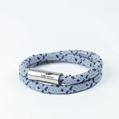 DenimX - Armband van gerecyclede denim (dubbel) - kleur GENES (licht blauw) - Maat L (polsmaat 19 - 20 cm)