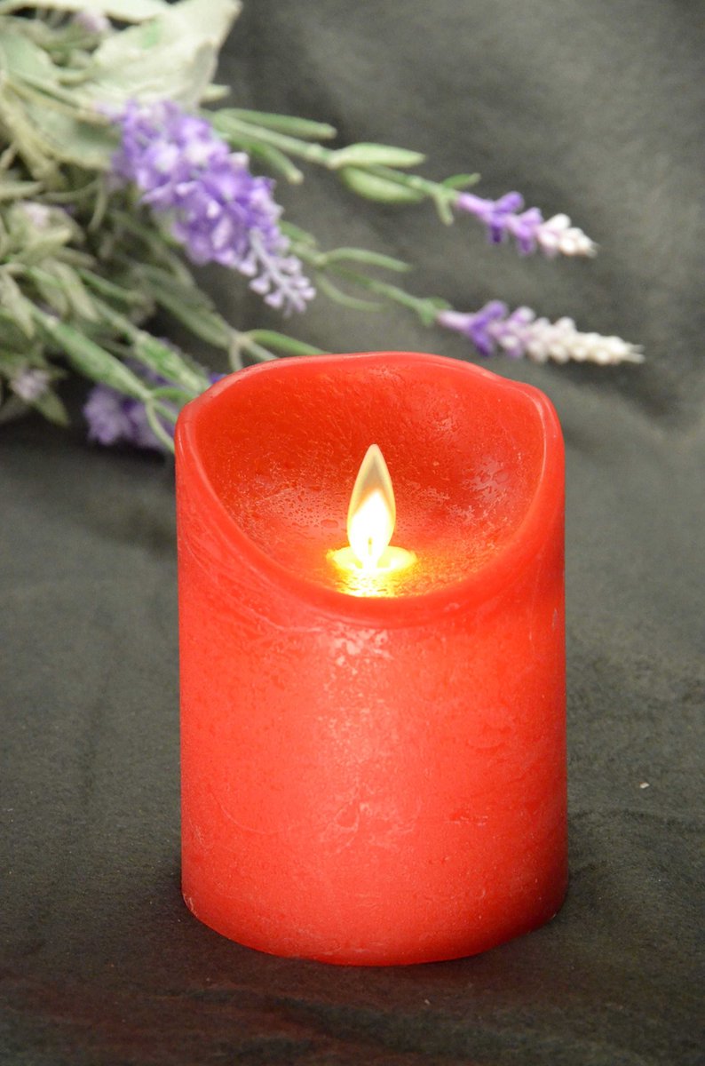 MilaNNE Candles by 2.0 Vlamloze ledkaars uit echte kaarsen wax ROOD hoogte 10 cm BEKIJK VIDEO