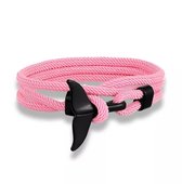 Paracord Travel Armband | Roze | Whale tail | Walvisstaart Sluiting | Zwart | Parachute koord | Wanderlust | Cadeau | traveldutchie