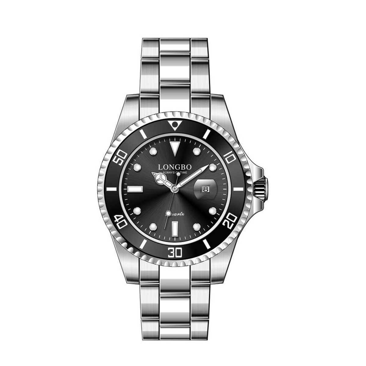 Longbo - Unisex Horloge - Zilver/Zwart - 36mm (Productvideo)