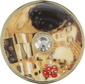 Goebel® - Gustav Klimt | Broche "De Kus" | Porselein, 5cm, met glaskristallen