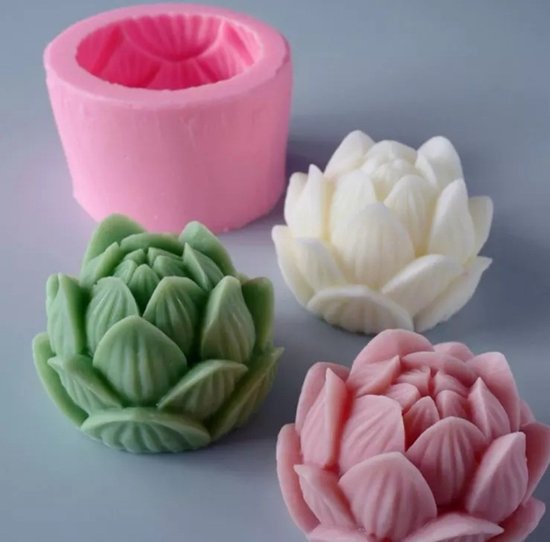 Kaarsmal lotusbloem - kaars - siliconen mal - zelf kaarsen maken - gebak - epoxy - bloem - lotus