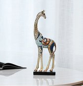 BaykaDecor - Luxe Handgeschilderd Beeld Giraffe - Afrikaanse Stijl Groot Standbeeld - Woondecoratie - Vensterbank - Goud - 44 cm