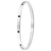 Lucardi - Dames Armband bangle geboortestenen - Staal - Armband - Cadeau - Stijlvol - Goudkleurig