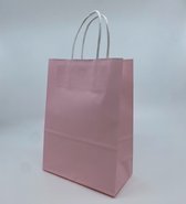 5 Luxe baby roze cadeau tasjes - A5 - 15,8 x 22 x 8,1 cm - Kado verpakkingen -