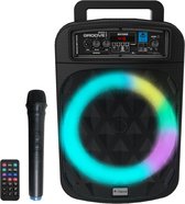 iDance GROOVEMK2 Party Speaker – Draagbare Bluetooth Speaker met Discolicht – 200 Watt – met Draadloze Microfoon