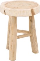 Ronde houten kruk 40x50cm driepikkel