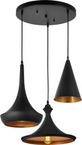 ANTONIO Hanglamp E27 3x Zwart