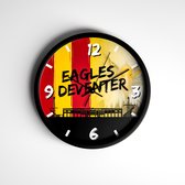 Voetbal klok - Go Ahead Eagles - Wandklok voor aan de muur 30cm - kerst en sinterklaas cadeau tip!