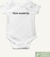 Happy Goodz shop Baby Romper Klein Wondertje, Baby geboren, kraamcadeautje Zwangerschapsaankondiging / bekendmaking, Zwanger, 100% katoen, kraam cadeau, rompertje met tekst, aansta
