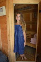 ARTG® Towelzz - Sauna Kilt - Dames - met Klittenband - Donkerblauw - French Navy - Maat XXL - (Borstomvang tot 170cm )