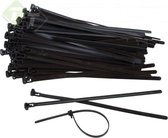 Kabelbinders Zwart 7,6 x 200 mm, Loskoppelbaar, Tiewraps, 50 delig