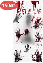 Raamsticker Nepbloed - Deurposter Halloween Bloed - Fake Blood  - Horror - Handafdrukken - Helloween Versiering - Raamstickers Halloween - 150x77cm