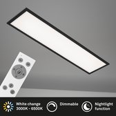 Briloner Verlichting - plafondlamp, LED-paneel dimbaar, kleurtemperatuurregeling, incl. afstandsbediening, 24 Watt, 2.200 lumen, wit-zwart