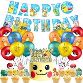 Pikachu Party Set/Pokemon Thema Verjaardag Trek Vlag Latex Ballon Set/Kinderfestival Set