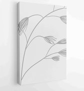 Gebladerte lijntekeningen met abstracte vorm. Abstract Plant Art-ontwerp voor print, omslag, behang, minimale en natuurlijke kunst aan de muur. 3 - Moderne schilderijen – Verticaal