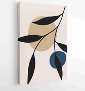 Earth tone boho gebladerte lijntekeningen tekenen met abstracte vorm. Abstract Plant Art-ontwerp voor print, omslag, behang, minimale en natuurlijke kunst aan de muur. 4 - Moderne