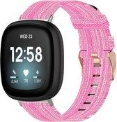 Luxe Nylon Armband Bandje Geschikt Voor Fitbit Sense/Versa 3 - Smartwatch Horloge Bandje - Sportband Armband Polsband Strap - Horloge Band - Sport Watchband - Vervang Horlogeband -