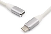 USB-C Verlengkabel - USB-C Kabel - Data en Laadkabel - Ondersteunt 4K-beelden - 1 Meter - Grijs