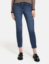 GERRY WEBER Dames Kortere jeans Best4me cropped dark blue denim mit use-42