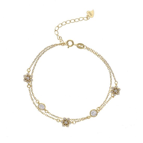 Armband Snowflake - S925 zilver met 18 karaats goud