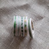 Groene Washitape Smal - C264A - 5 mm X  2 meter, 5 rolletjes - 5 rollen Washitape Groen A