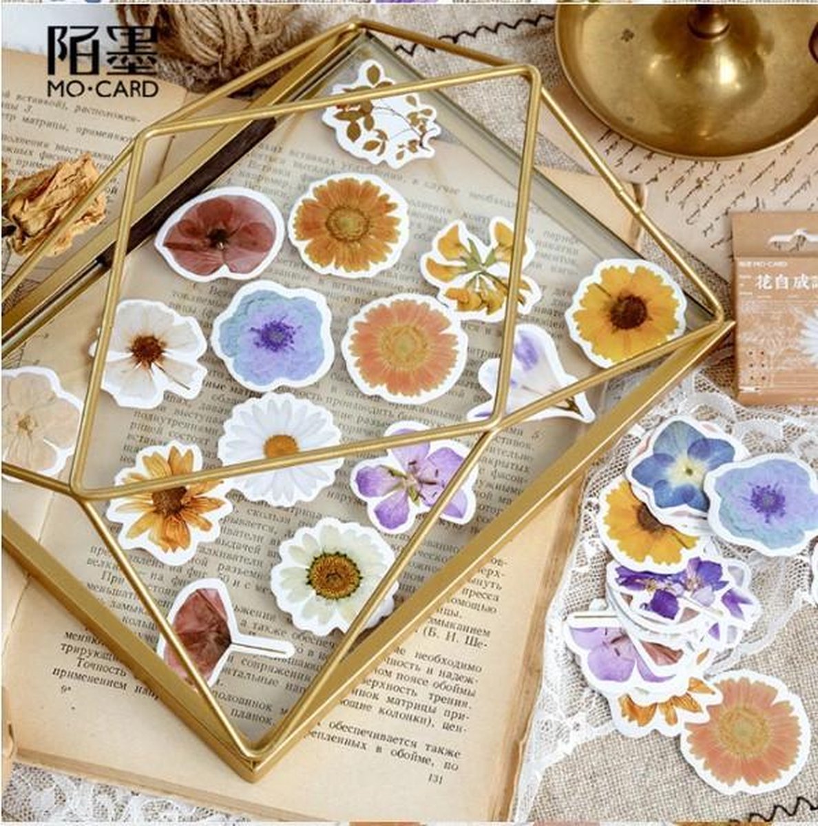 46 Stickers Bloemen, Margrieten - C070 - Stickerdoosje - Voor Scrapbook Of  Bullet Journal - Thema Vrolijke Bloemen - Stickers Voor Volwassenen En Kinderen - Agenda Stickers - Decoratie Stickers — afbeelding 3