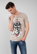 DEELUXE T-shirt met schedel CLEM Greige