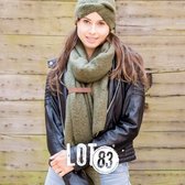 LOT83 | Fijn gebreide knitted, Lange Sjaal | Fem Kaki