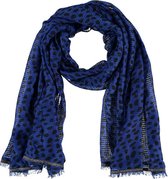 Sarlini | Lange kobalt blauwe dames sjaal met dots