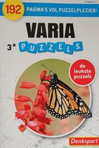 Denksport  3 * Varia puzzels 192 pagina's - 3 sterren Puzzelboeken volwassenen Zweedse puzzels | Woordzoeker | Sudoku | Kruiswoordraadsels denksport | Kruiswoordpuzzel nederlands -