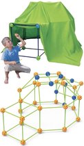 Nixnix - Fort Bouwset XXL 120 stokken en 60 ballen - Building kit - 120stick 60balls - Speelgoed - Hut - Speelhuis - Kasteel - Bouwen - Ontwerpen - Educatief - Creatief
