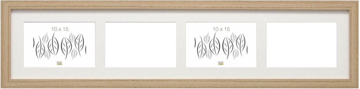 Deknudt Frames fotolijst S66KD4 - naturel - 4 horizontale foto's 10x15 cm