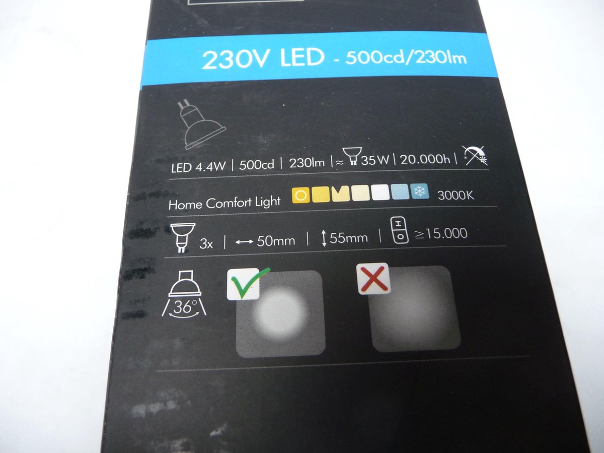 Light Topps inbouwspot kantelbaar GU 10 lampen 4.4 watt 230Lm warmwit