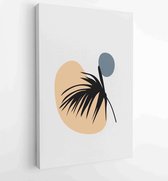 Botanische muur kunst vector set. Gebladerte lijntekeningen met abstracte vorm. 2 - Moderne schilderijen – Verticaal – 1857714895 - 80*60 Vertical
