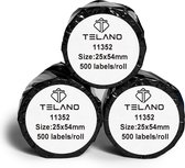 Telano® 3 stuks Dymo Compatible Labels Wit 11352 - 54 x 25 mm - 500 labels per Rol - Verzendetiketten - Adresetiketten S0722520